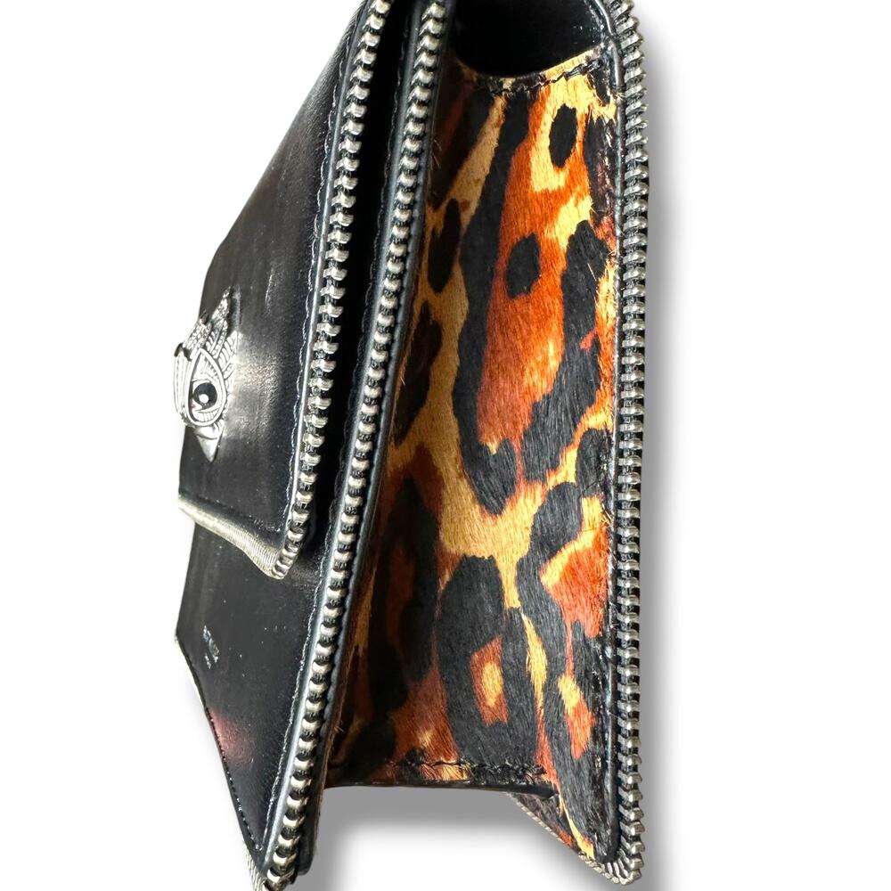 Kurt Geiger Mini Shoreditch Crossbody Body Bag Black Leopard Pony Hair - Picture 5 of 13